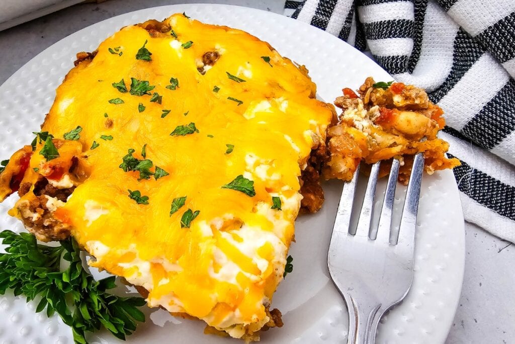 John Wayne Casserole served on a plate.