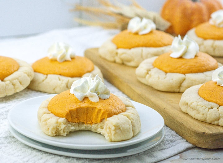 Pumpkin pie cookies on a white plate.