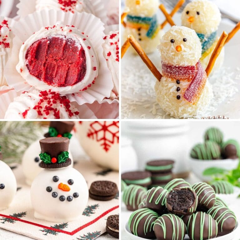 collage of Christmas truffles