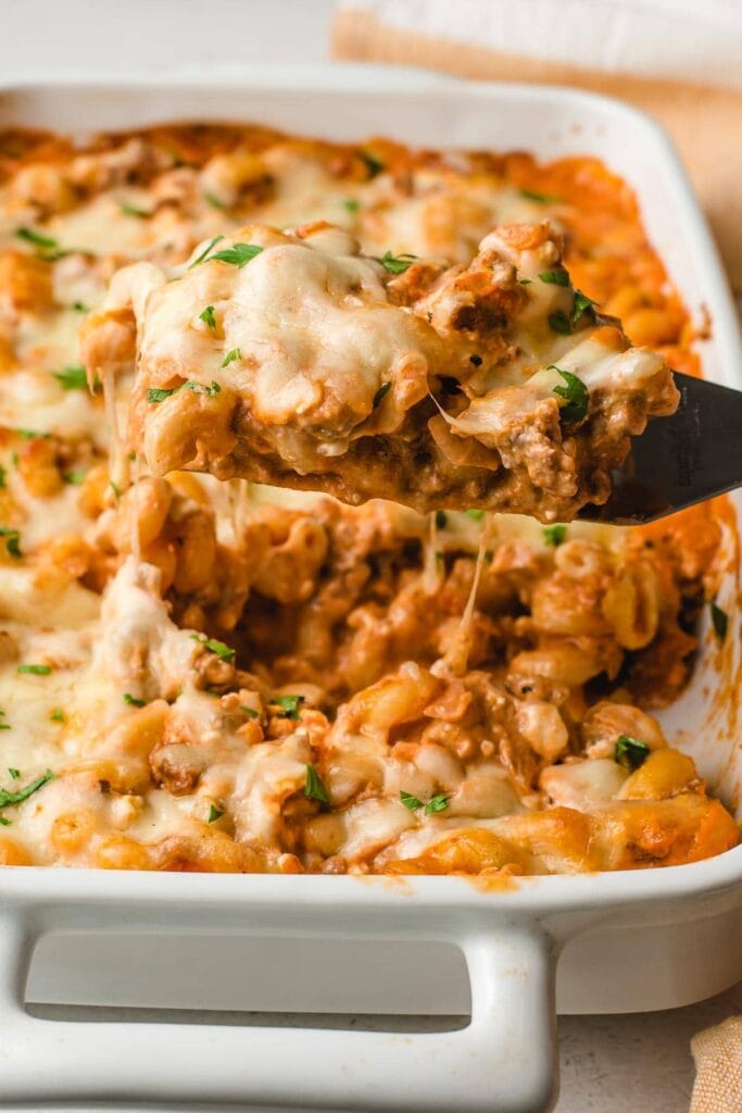 Company casserole in a baking dish.