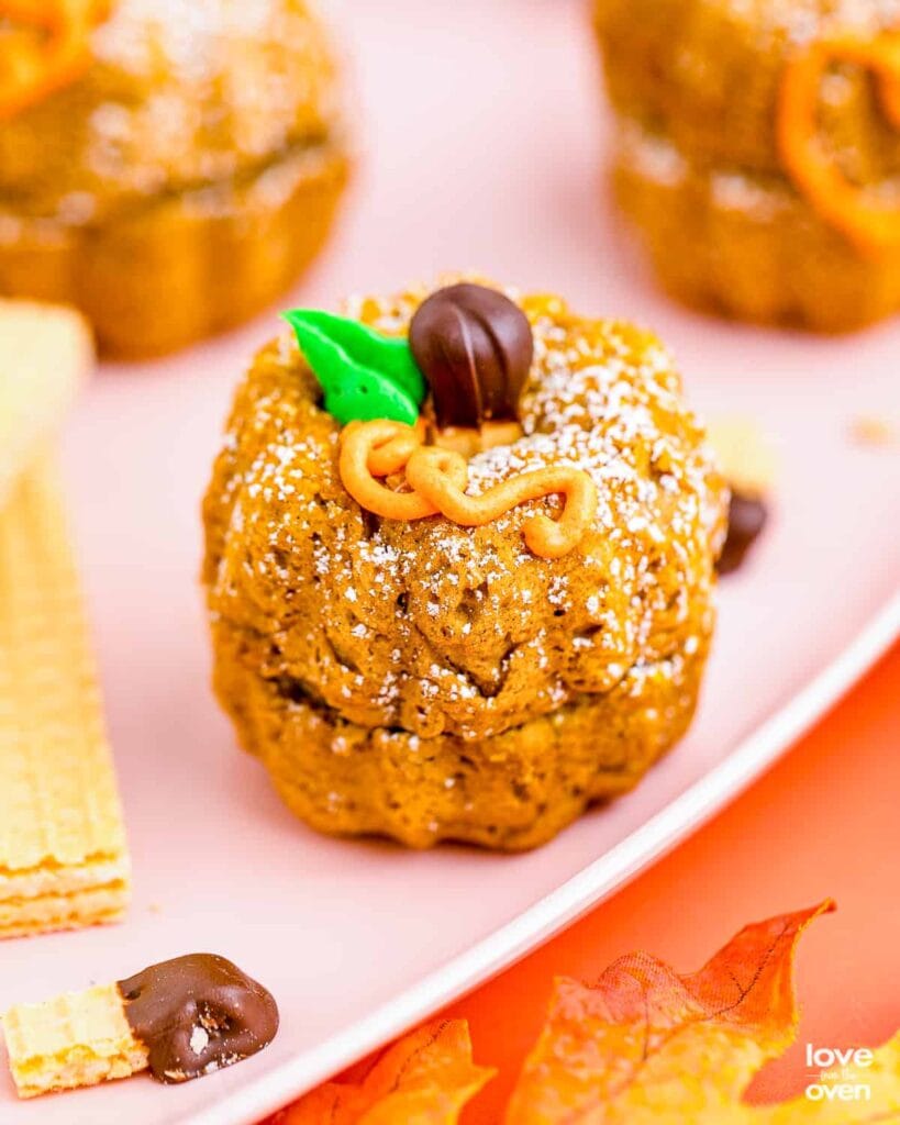 mini pumpkin bundt cakes on plate
