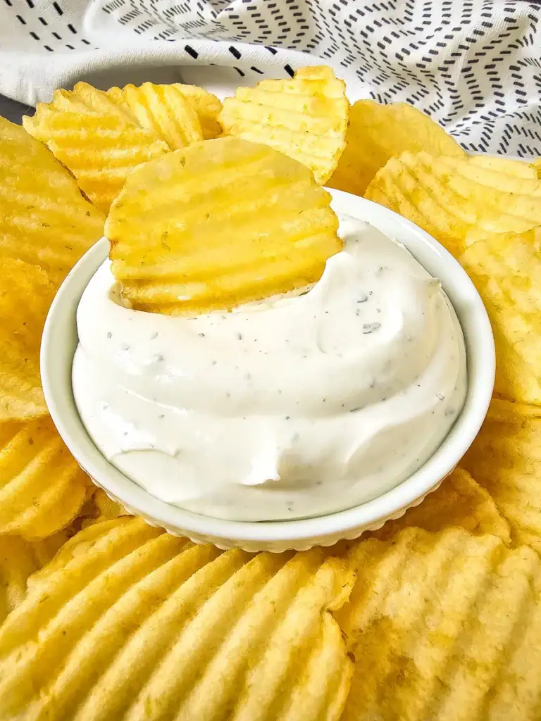 2-ingredient ranch dip served in a bowl.