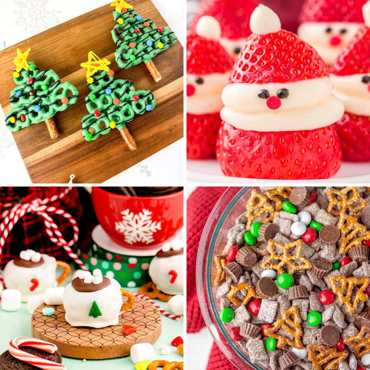 Cute No Bake Christmas Treats For Kids Collage
