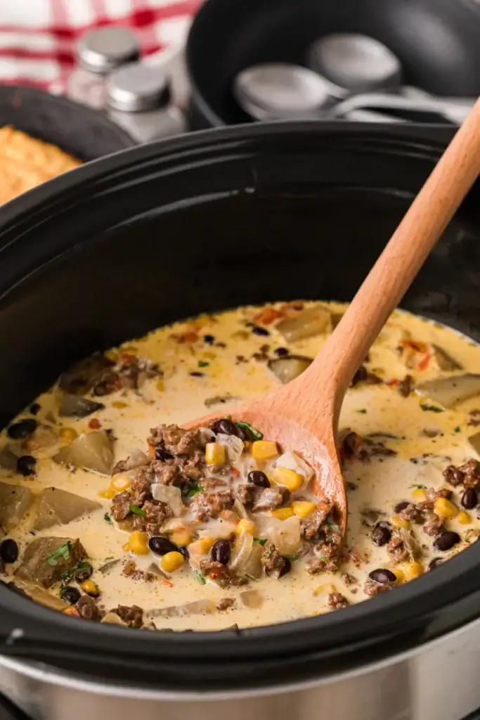Cowgirl soup in a slow cooker.