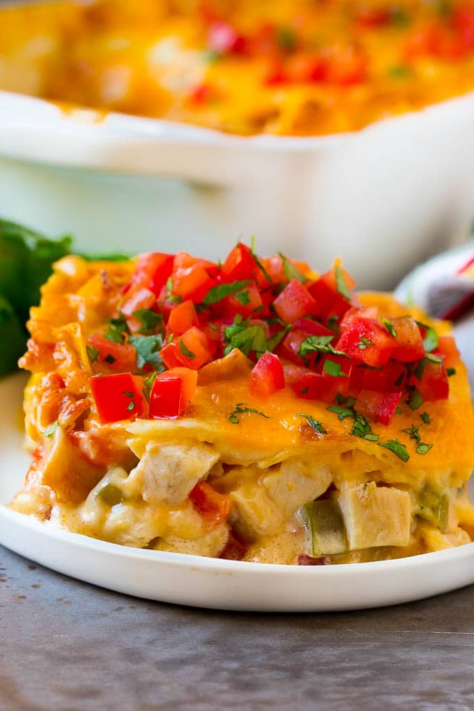 King Ranch chicken on a plate.