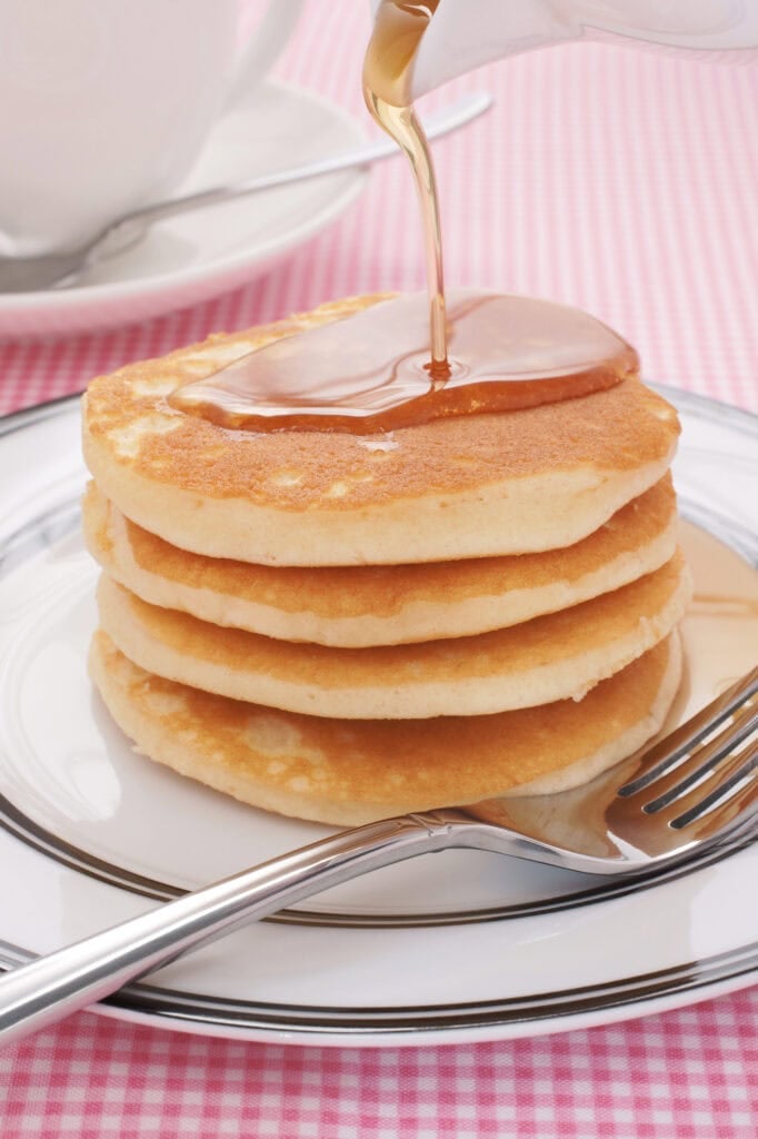 Pancakes on a plate.