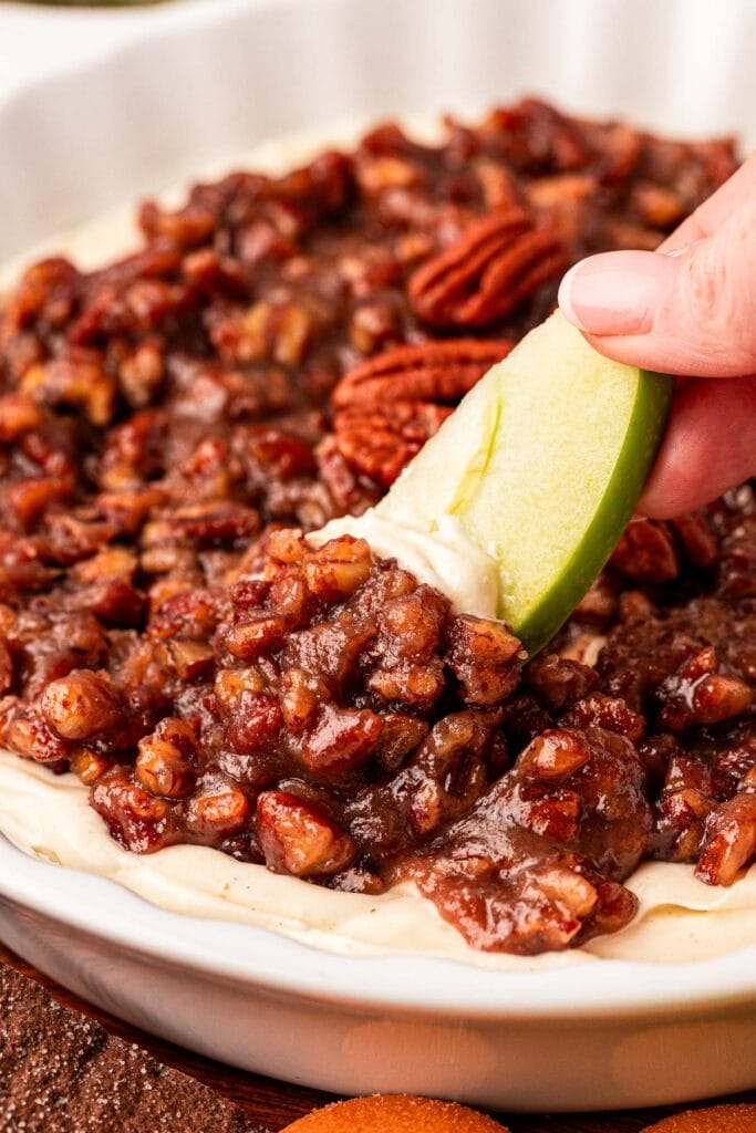 Pecan pie dip in a bowl.