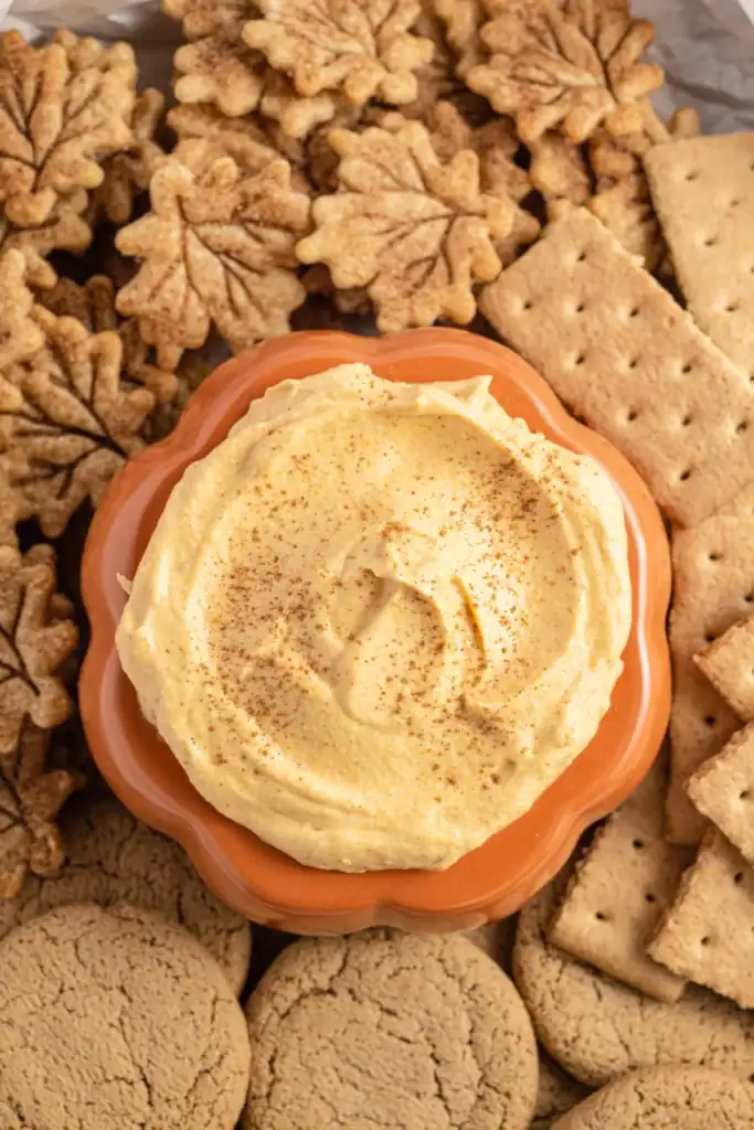 Pumpkin pie dip in a bowl.