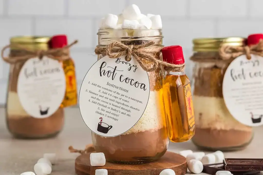 boozy hot chocolate with tag