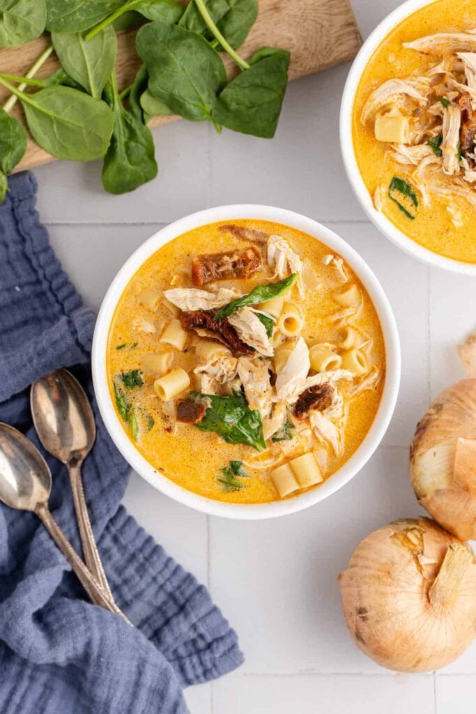 Marry Me chicken soup in a bowl.