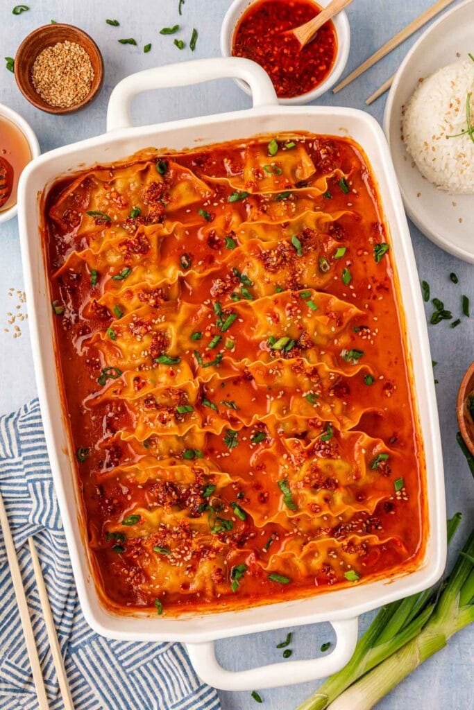 Dumpling bake in a baking dish.