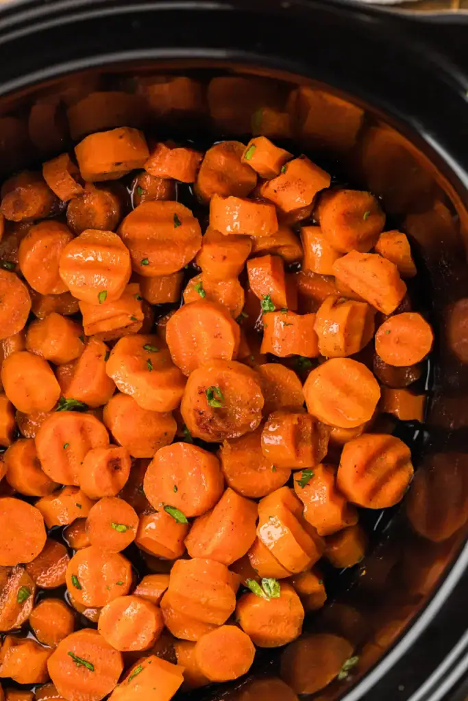Candied carrots in a slow cooker.